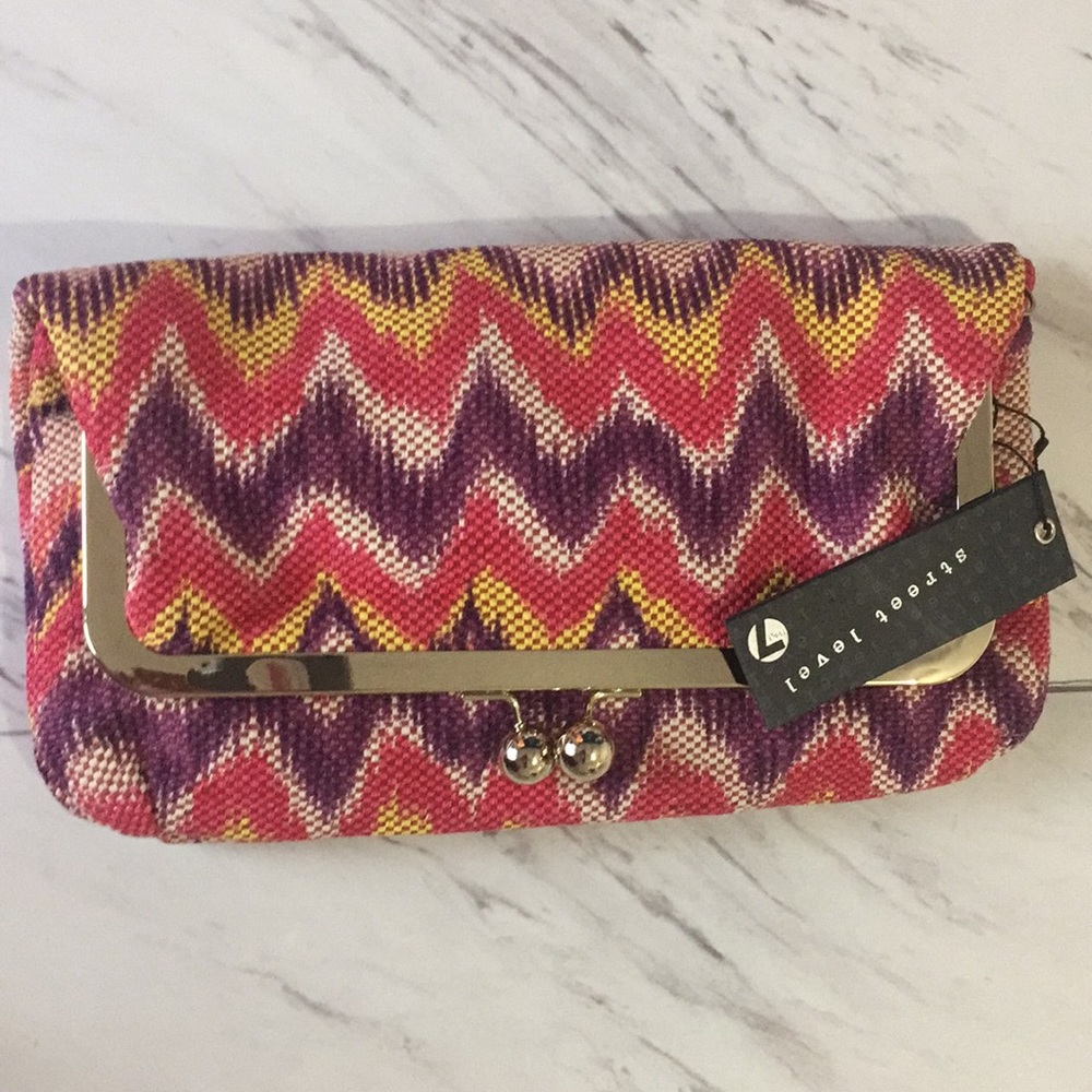 Cute Multicolor Cloth Foldover Clutch